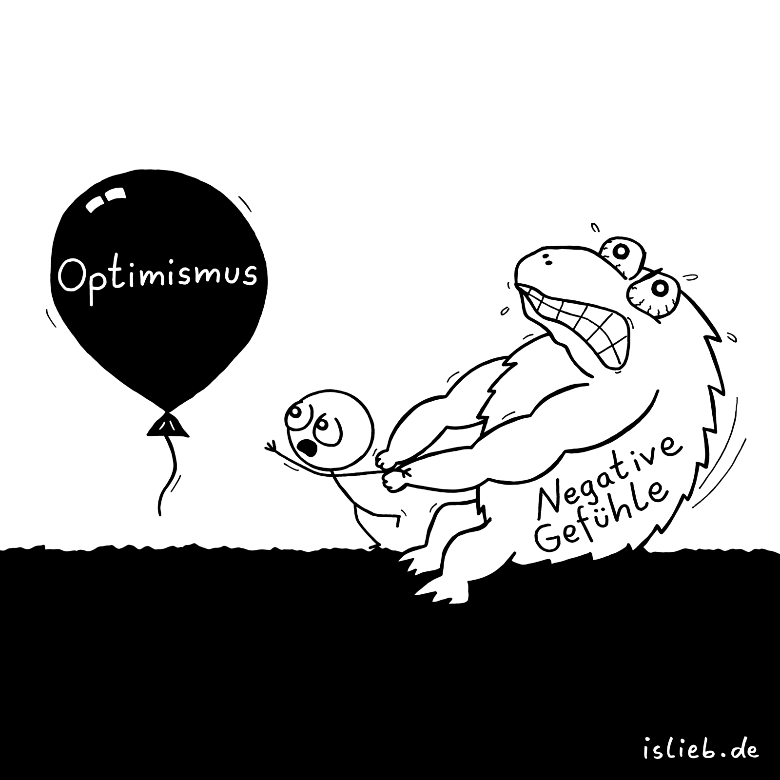 cartoon, ballon, islieb, optimismus.